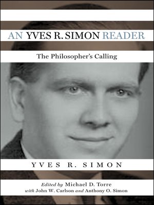 cover image of An Yves R. Simon Reader